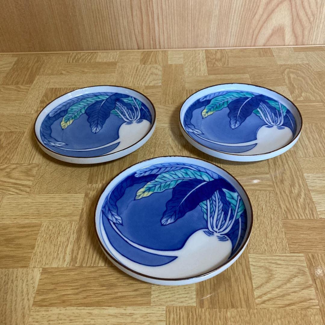 辻精磁社青海大根文飾皿十四代辻常陸作宮内庁御用達3客セット 辻精磁社青海大根文飾皿十四代辻常陸作宮内庁御用達3客セット