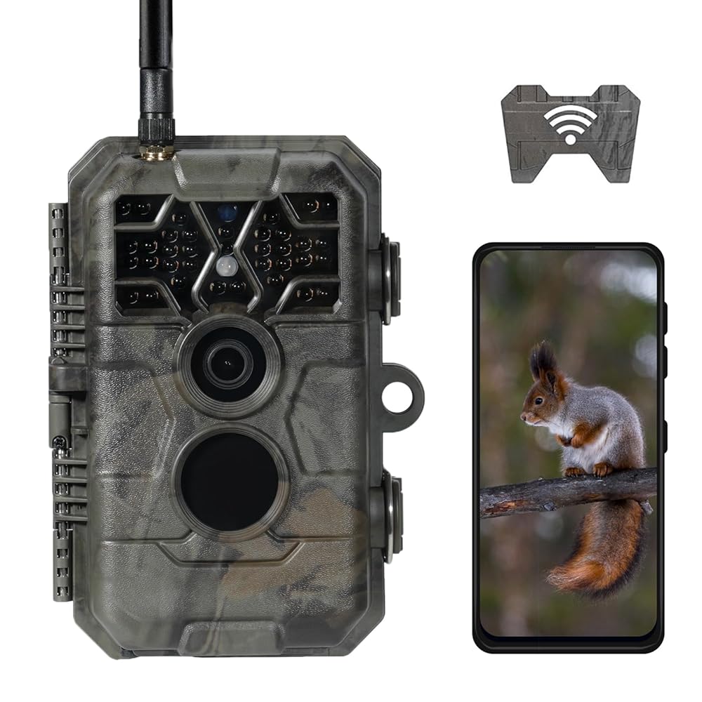 Meidase Trail Camera P80 Pro, WiFi Bluetooth, Super-Low-Light Sensitivity, 120 View Angle, 48MP 1296p Game Camera, No Glow Night Vision, Motion Activated, Waterproof