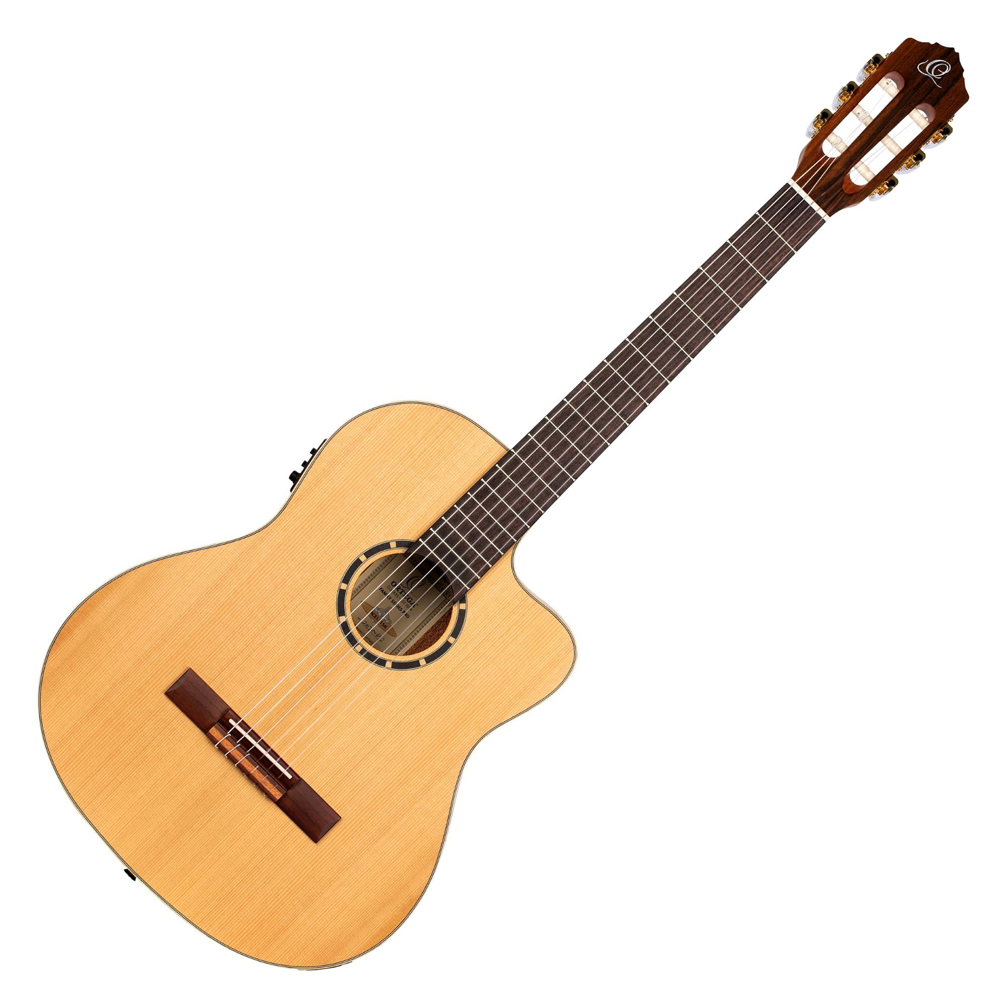 Ortega Guitars Classical Guitar Electro-Acoustic – 4/4 – Family Series Pro – Including Gig Bag – Solid Canadian Red Cedar, Mahogany, Natural (RCE131)