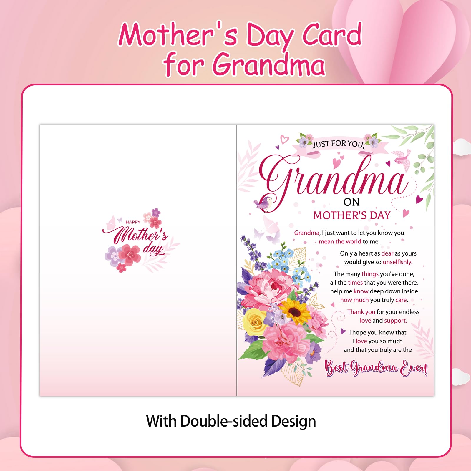 HOWAF Mothers Day Card for Grandma Happy Mother's Day Card Grandma Mothers Day Card for Nan Mothers Day Cards for Grandma Granny Nan Grandma Keyring - Image 3
