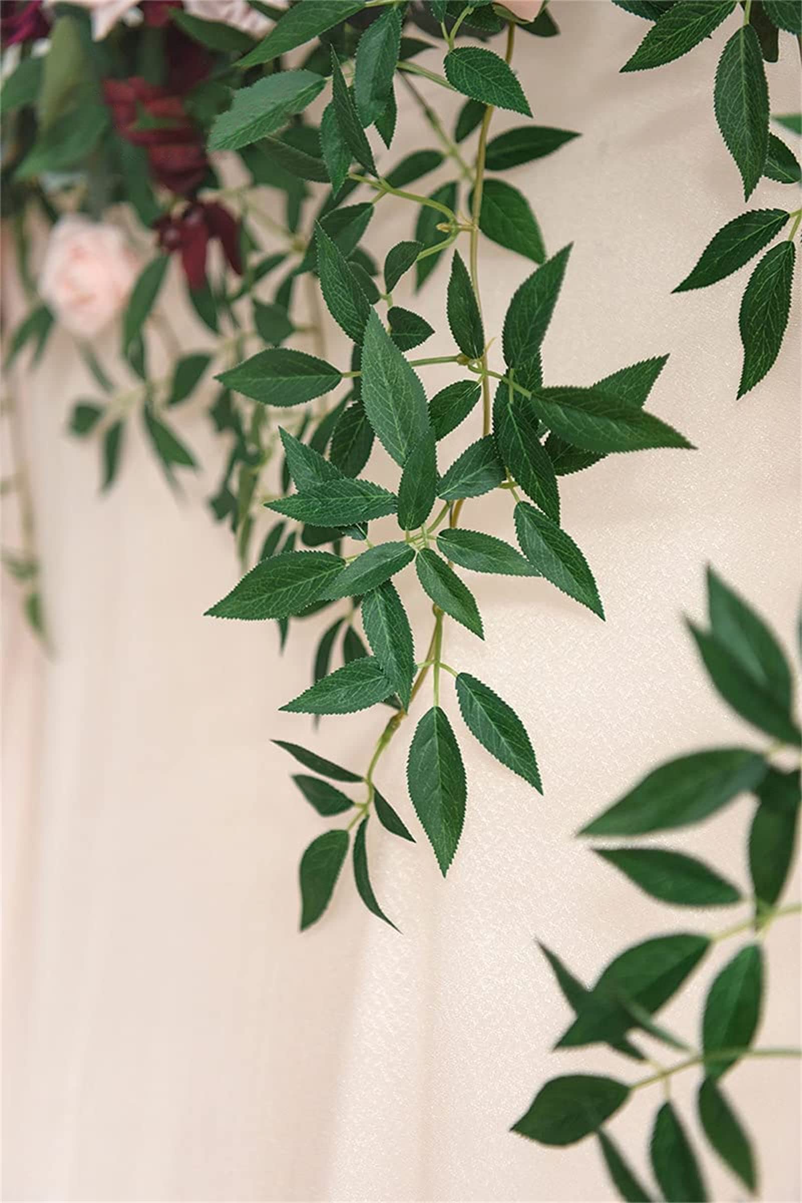 Künstliche Eukalyptusgirlanden für Hochzeitstische, weiße Rosen-Hochzeitsbogenblumen, Hochzeitsgirlande für französische Hochzeitszeremonie, Blumenbogendekoration