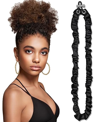 Coleteros de satén sedoso con cordón ajustable antideslizantes para cabello grueso sin daños, perfectos para afro, rastas, cabello natural, colas de