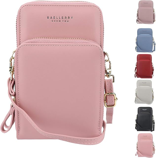 ZhengYue Women Crossbody Phone Bag Ladies Wallet Small Soft PU Leather Cell Phone Purse Mini Shoulder Bag with Strap Card Slots
