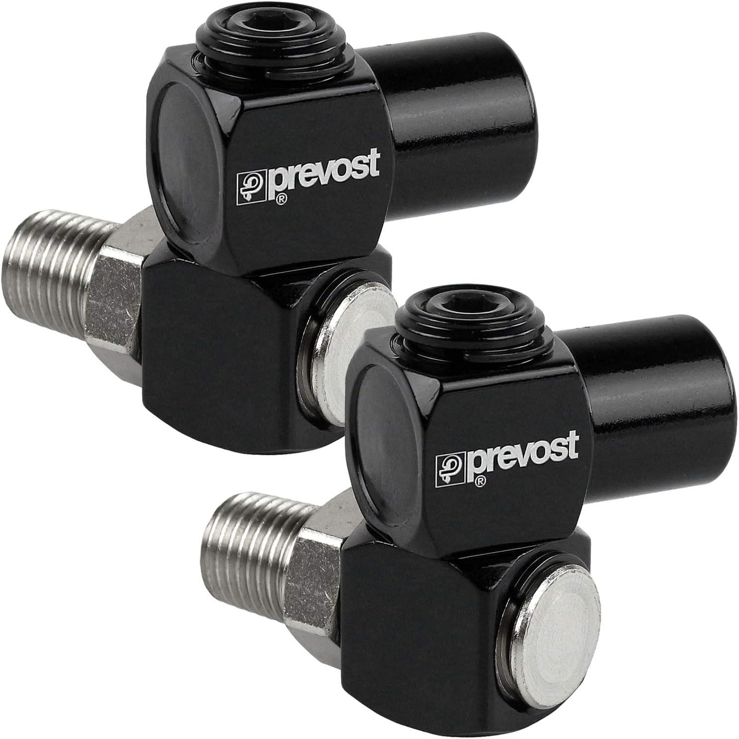 Prevost Universal 360 1/4" NPT Compressed Air Flow Tool Hose Connection Swivel (2)