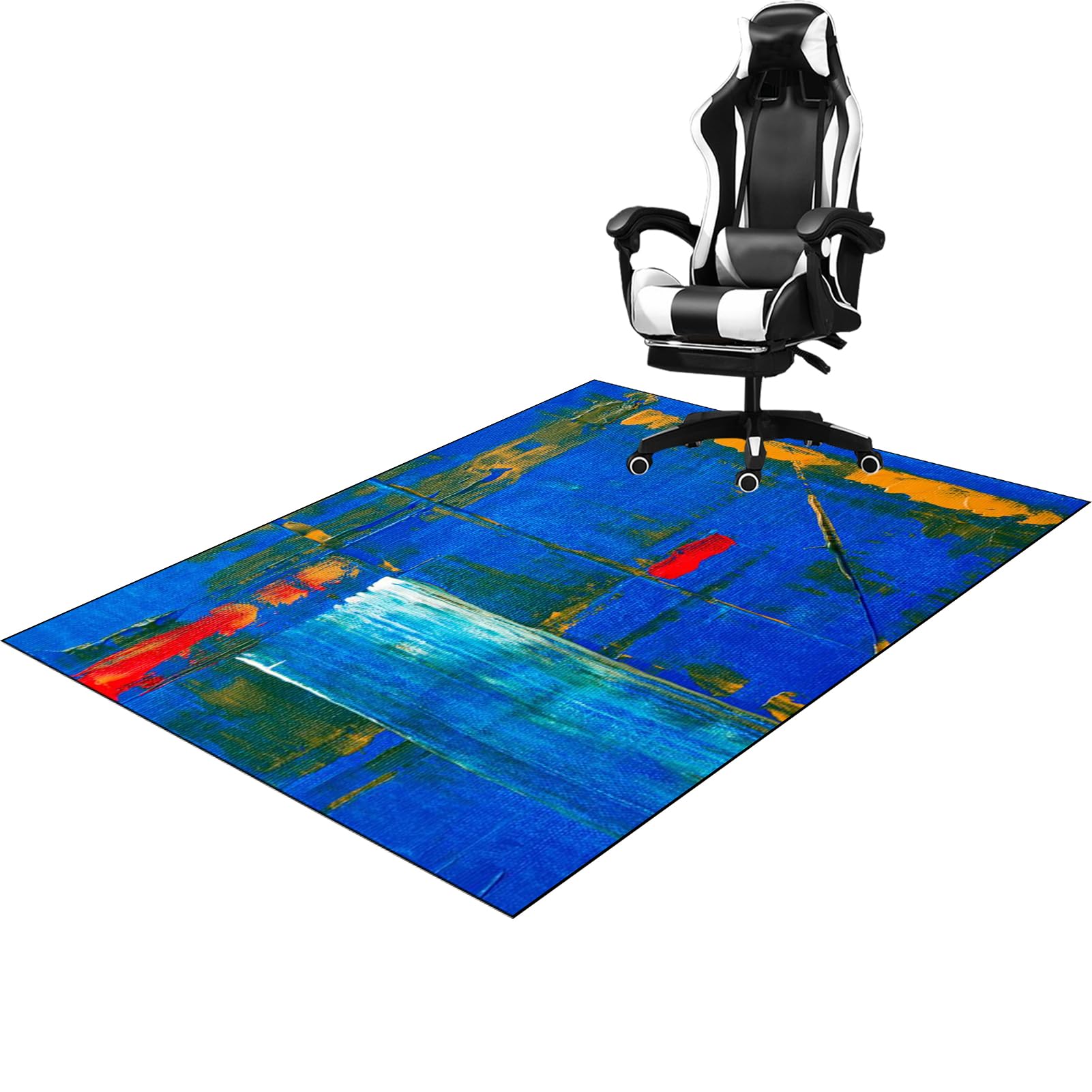 Qesjodfu Gaming Chair Mat for Hard Floors 80 x 120 cm, Floor Protection Mat for Hard Wood Tile Floors, Heavy Duty Office Chair Mats for Carpeted and Hardwood Floor, Non-slip Rectangle Desk Chair Mat