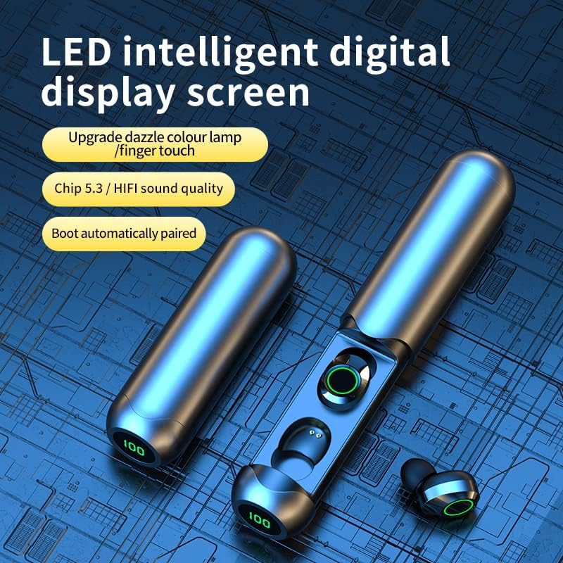 Miniatura 3 de Auriculares inalámbricos BQ40 Bluetooth 5.3 con funda de carga inalámbrica, funda de carga con pantalla digital LED, auriculares Bluetooth de 5