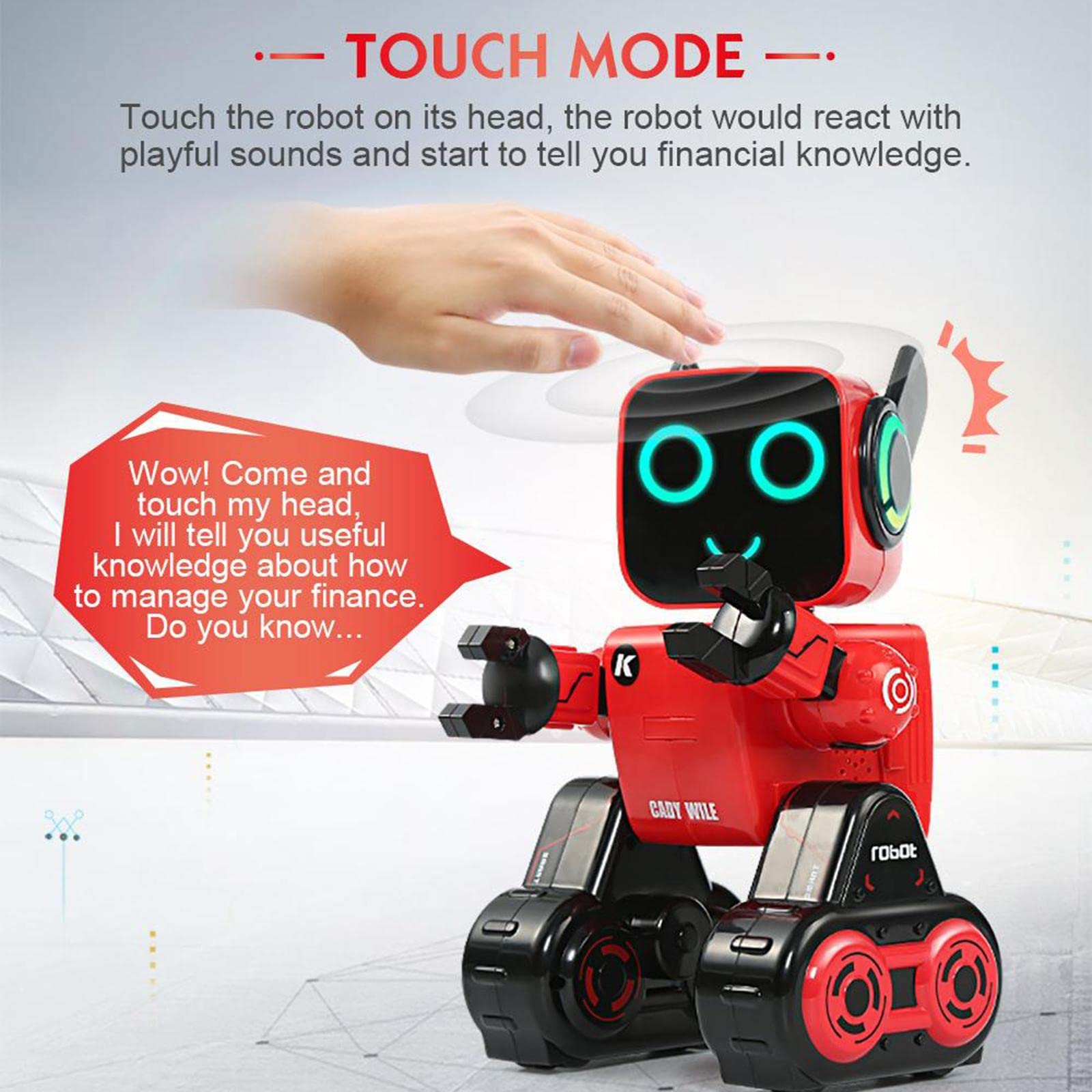 Robot Juguetes Inteligentes Interactivos Programables Control Remoto de Gestos Función Baile Material Plástico Función Cuentos Adecuado para Re, Rojo