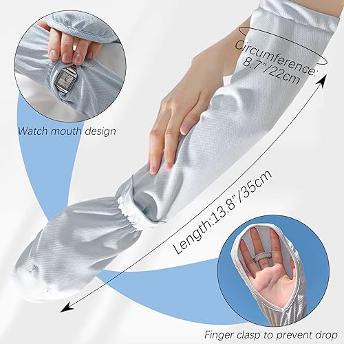 Miniatura 4 de Mangas de sol sin dedos para conducir, manga ajustable con guantes, protección UV, cubierta de brazo de refrigeración para jardinería