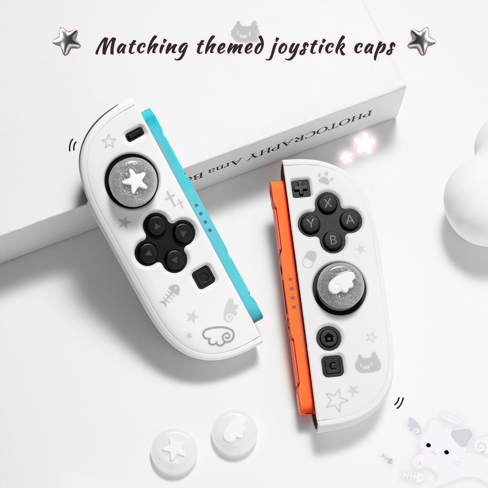 GeekShare Etui ochronne kompatybilne z Switch 2, Kawaii Cartoon Dockable Case Kompatybilny z Switch 2, Odporna na zarysowania i wstrząsy Design Cover Skin - Star Kitty