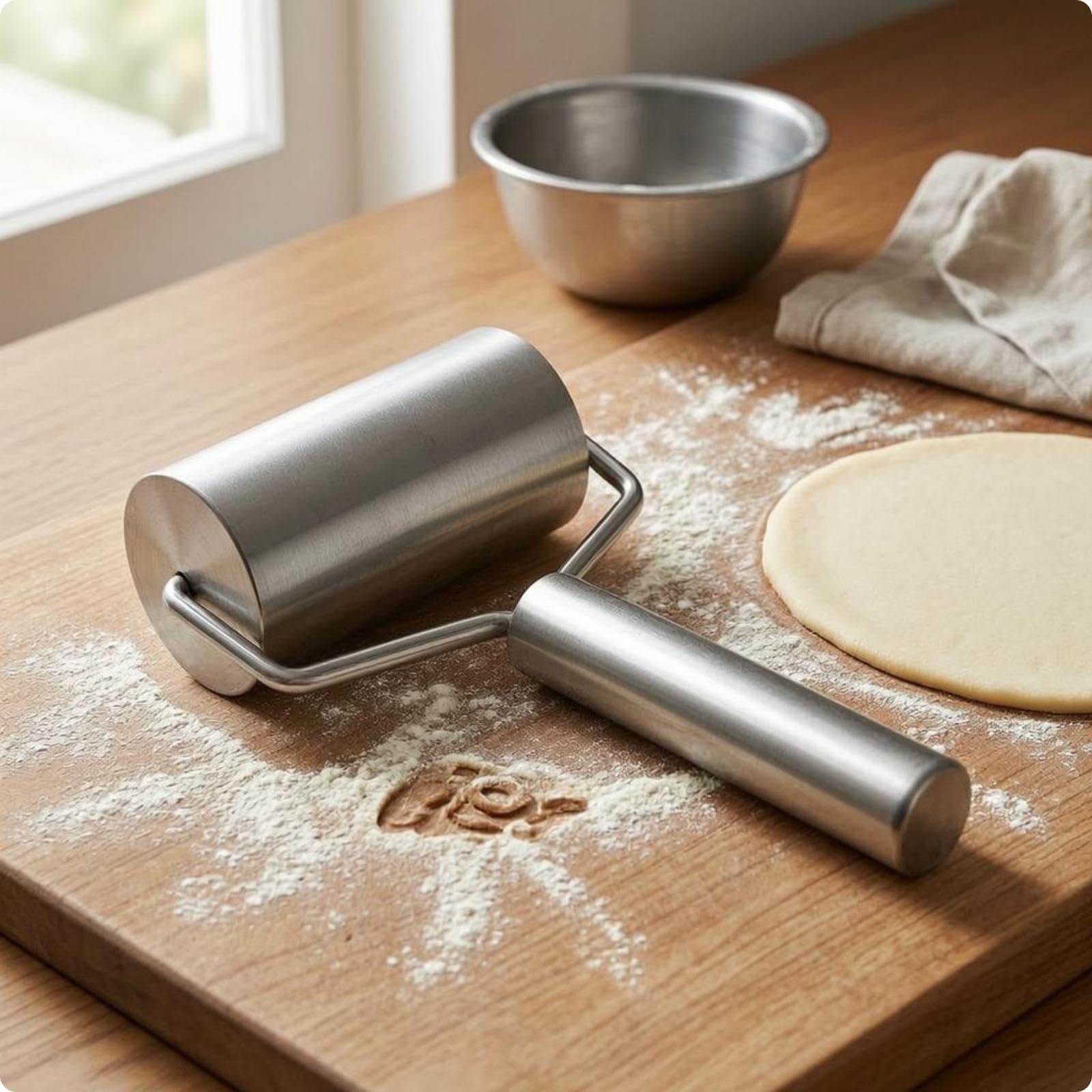 Juego de 4 Rodillos de Acero Inoxidable, para Hornear Y Extender Y Láminas de Repostería, para Extender Uniformemente, 4 Piezas