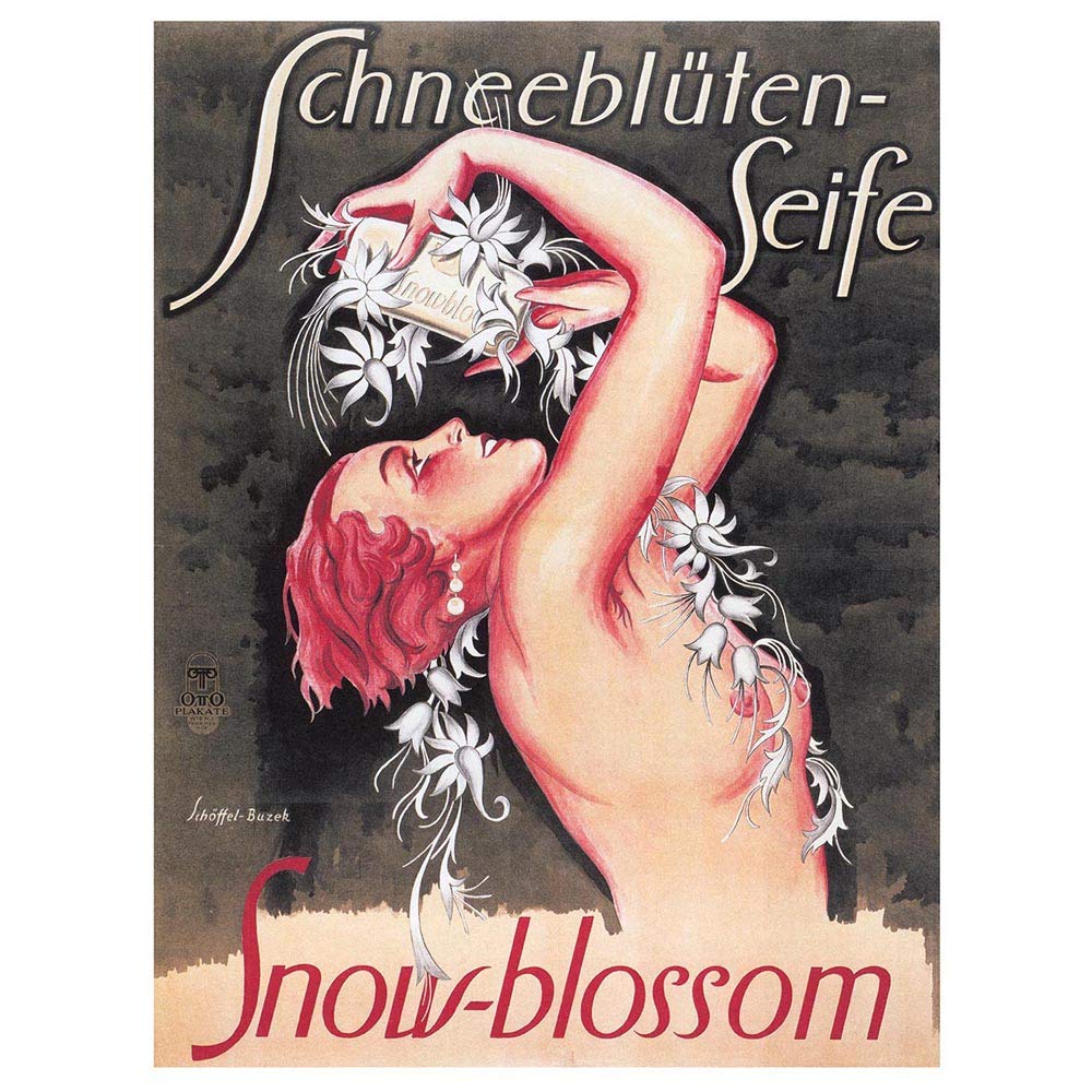 Wee Blue Coo Snow Blossom Soap Germany Vintage Advertising Retro Art Print Poster Wall Decor 12X16 Inch