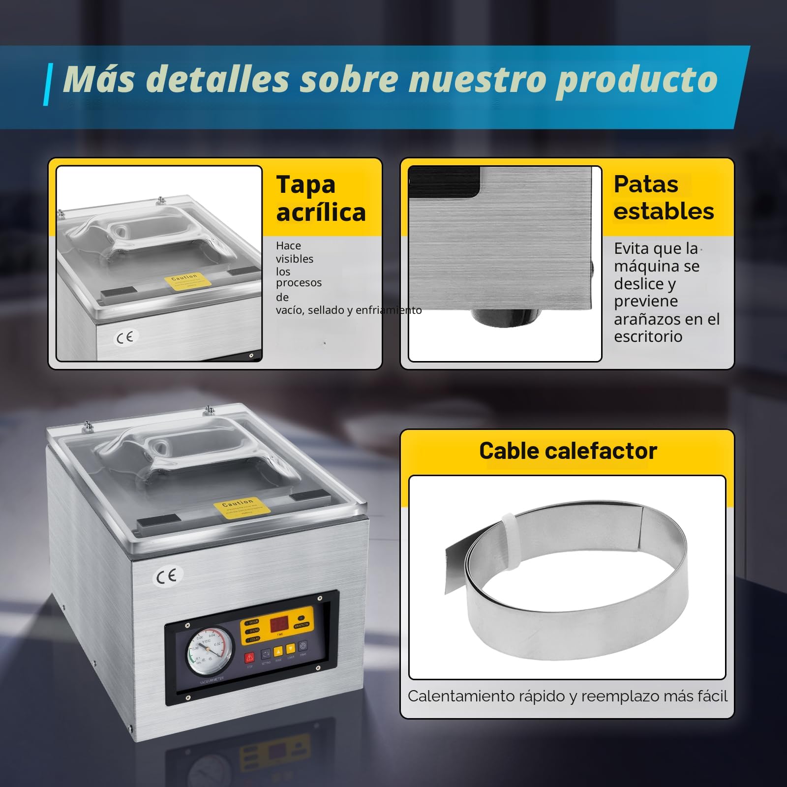 Envasadora al vacío profesional para Uso Doméstico y Comercial 220V 120W DZ-260 (manual en inglés)