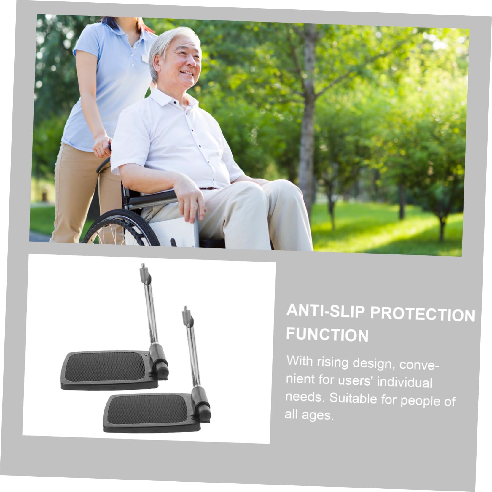 Healeved Varilla del Pedal Reposapiés Robustos para Silla de Ruedas Pedal Elevador de Repuesto con Poste Estable para Personas Mayores y Pacientes Uso Diario Color Aleatorio
