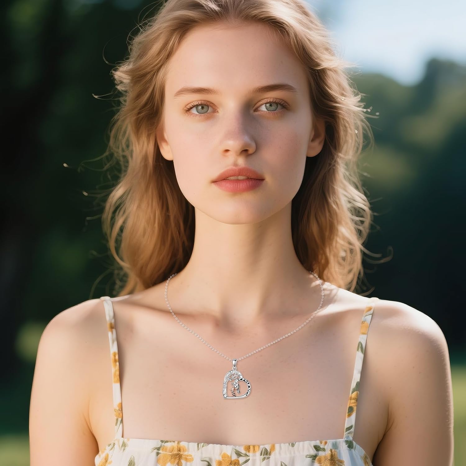 YAFEINI Heart Animal Necklace Sterling Silver Axolotl/Otter/Goat/Cow/Highland Cow/Ferret/Dolphin/Horse/Butterfly/Black Cat/Giraffe Pendant Necklace Heart Animal Jewelry for Women - Image 6