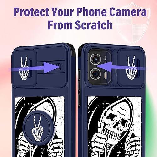 Miniatura 10 de Funda 2 en 1 para Moto G Power 5G 2023 para mujer, diseño de calavera de esqueleto, linda funda de teléfono para niñas, gótica, espeluznante,