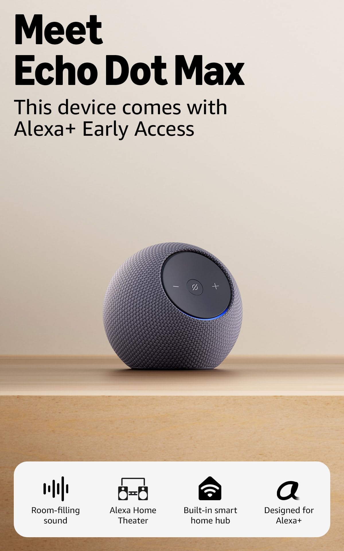 Amazon Echo Dot Max newest model Alexa speaker with room-filling sound and built-in smart home hub with Alexa
