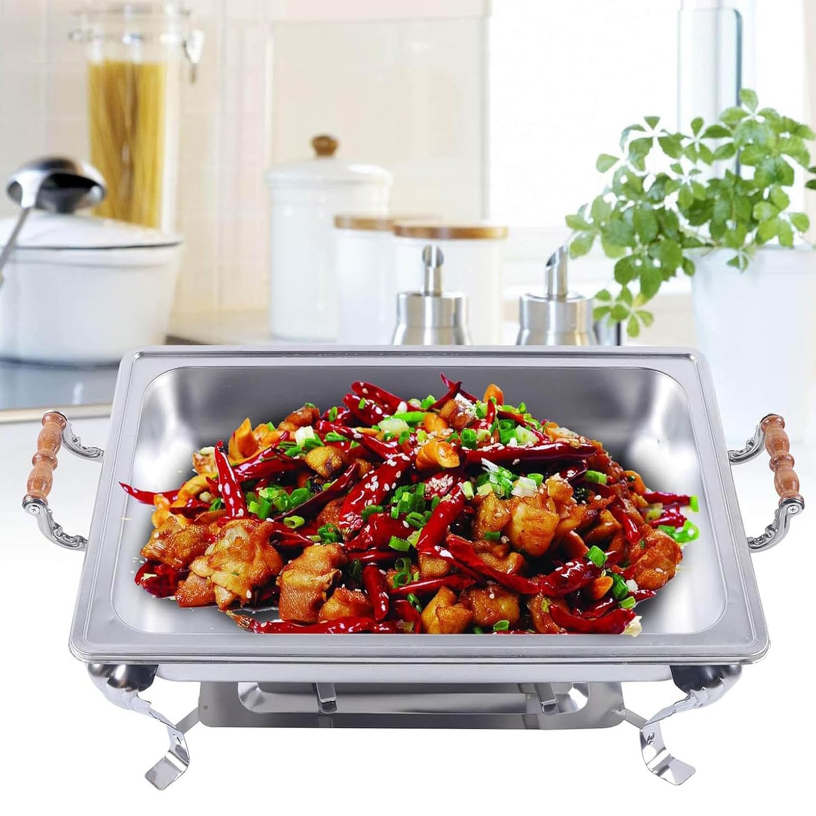 Scaldavivande in acciaio inox con coperchio, soluzione durevole ed elegante per servire buffet, hotel, ristoranti ed eventi di catering