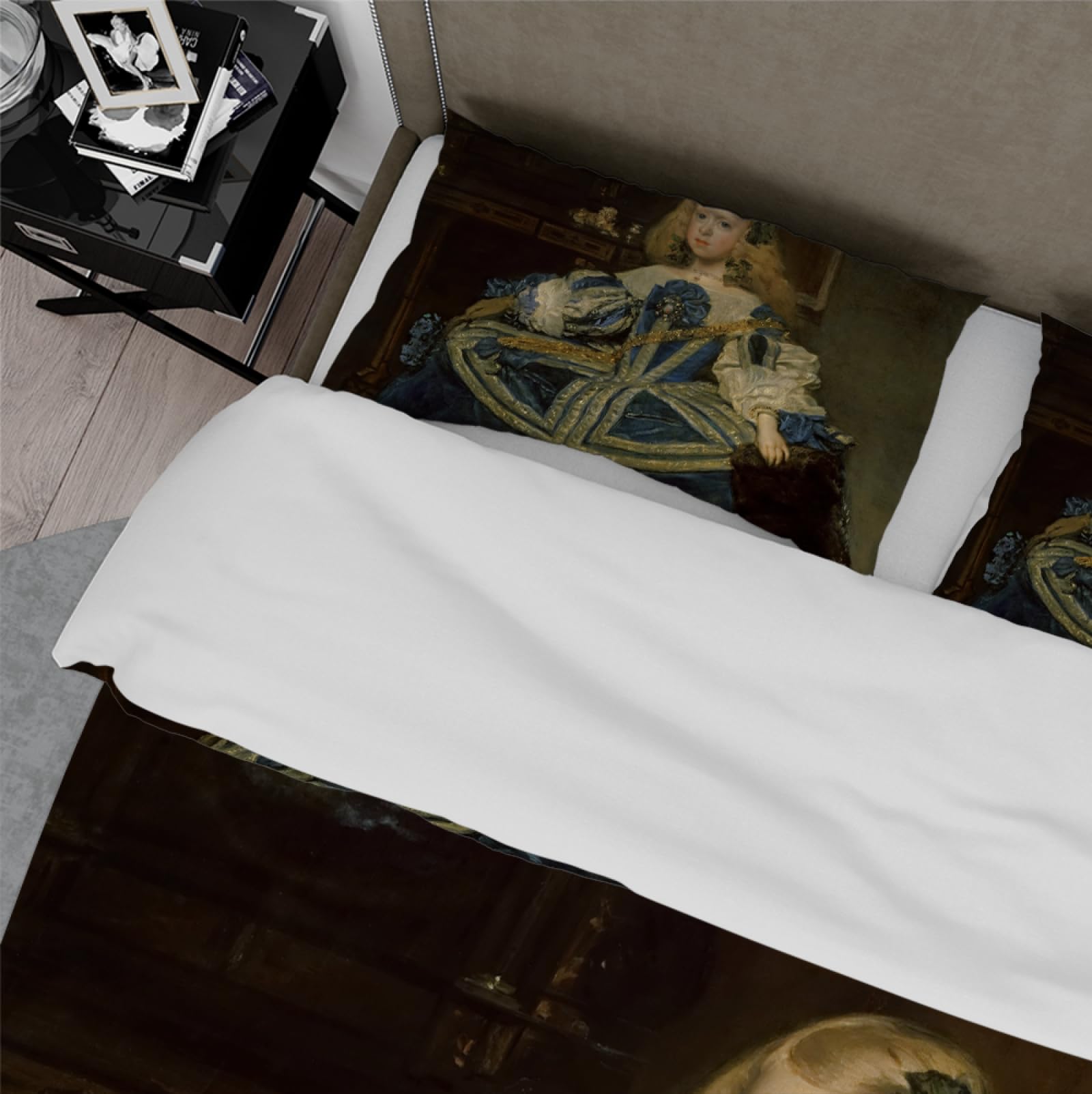 Court Style 3-częściowy komplet pościeli z zamkiem błyskawicznym, 2 poszewki na poduszkę, Diego Velazquez, dla dorosłych i dzieci, dziewczynek, 155 x 220 cm
