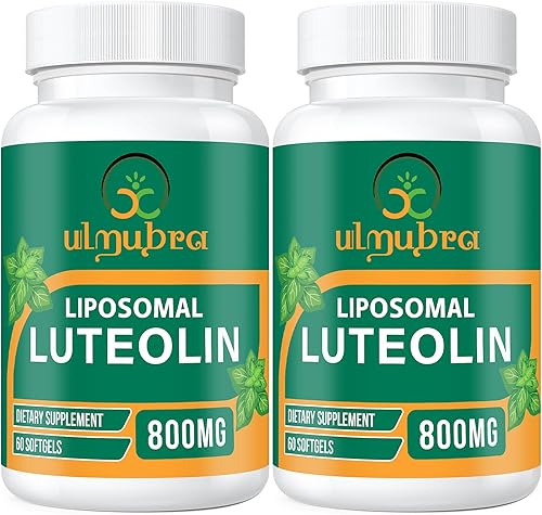 Suplemento de luteolina liposomal de 800 MG, máxima absorción, suplemento antioxidante premium para el cerebro y el bienestar general, 120 cápsulas