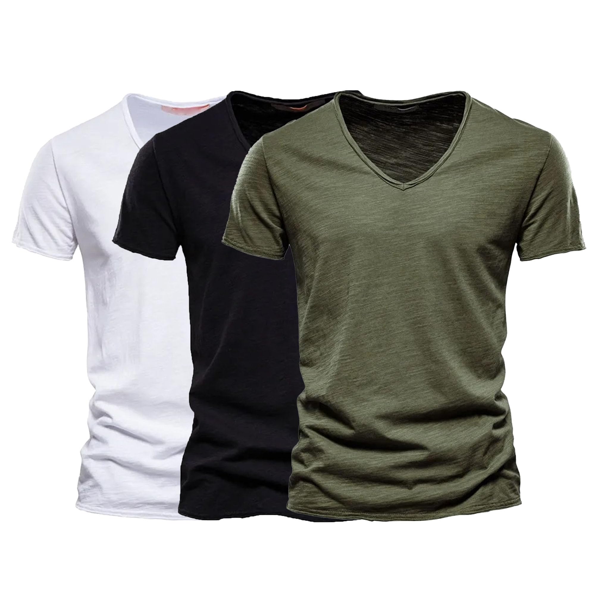 Men's 3 Pack T Shirt V-Neck Tee Shirts Casual Hipster Hip Hop Tee Tops Summer Classic Short Sleeve Top