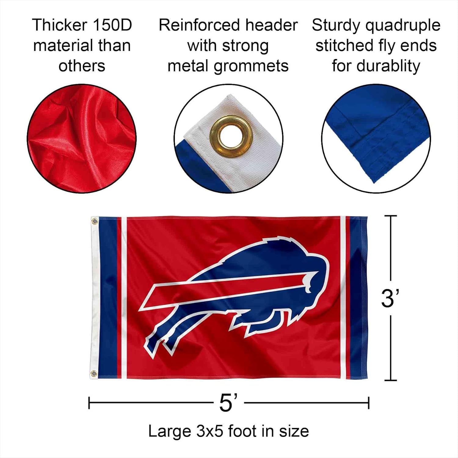 WinCraft Buffalo Bills Red Banner and Tapestry Wall Tack Pads - Image 3