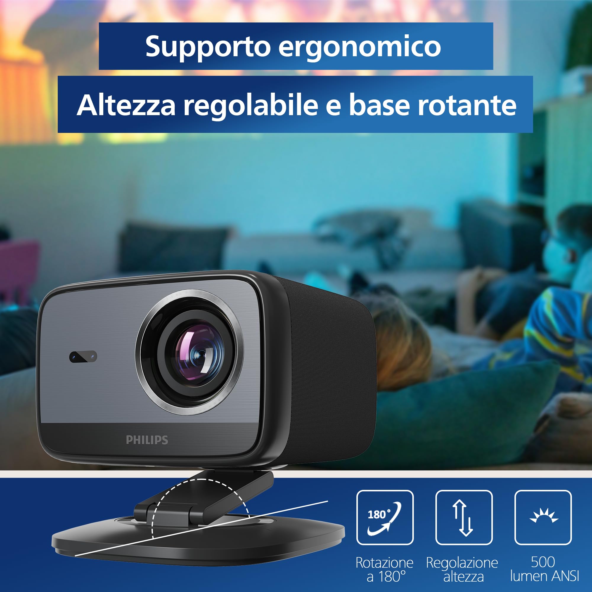Videoproiettore - PHILIPS - NEOPIX 450 - Full HD 1080P - 500 ANSI lumen - Nero
