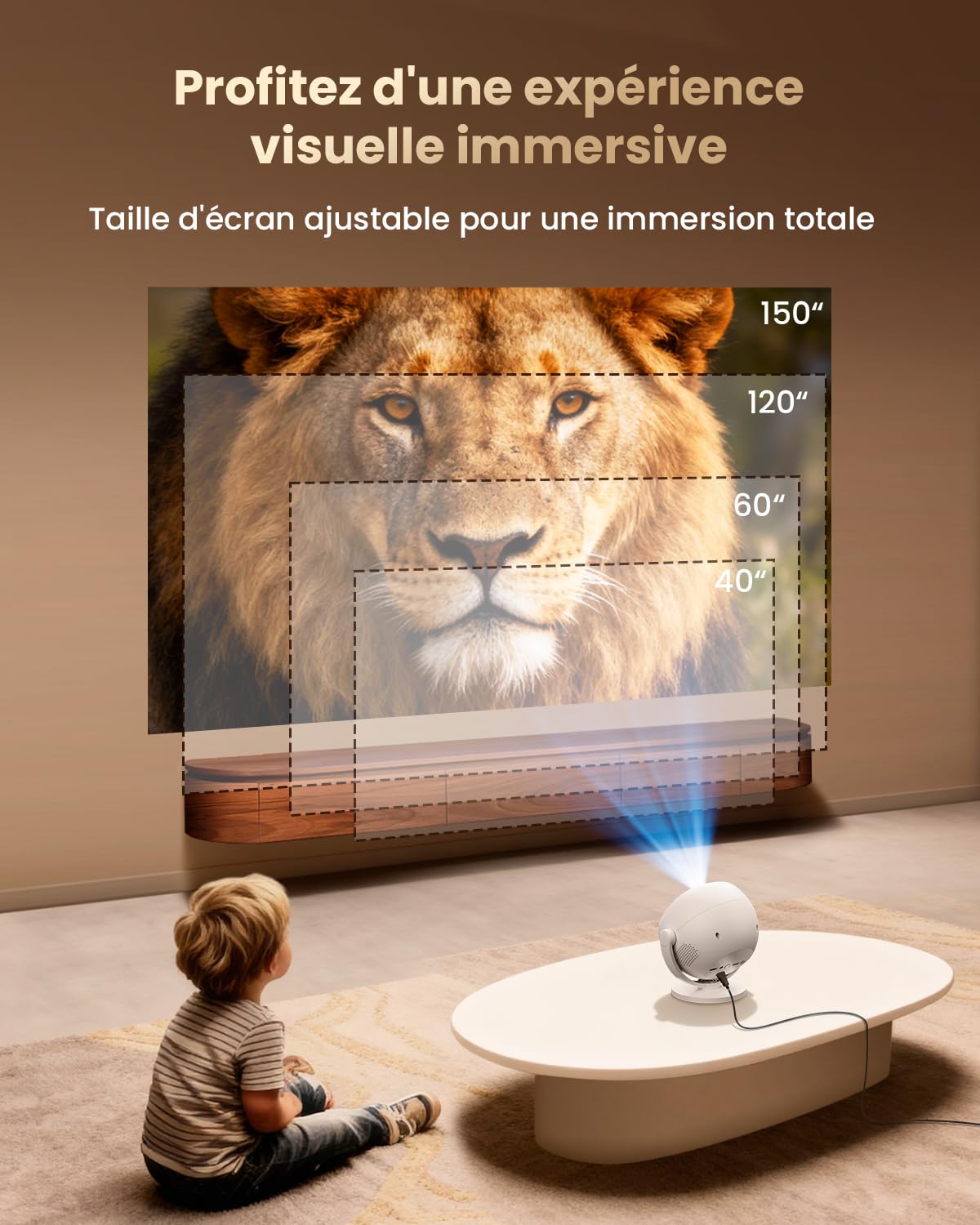 GEEKERA Vidéoprojecteur 2026 avec Android OS, 1080P Natif Supporte 4K, Projecteur Vidéo Portable avec Netflix Intégré, WiFi Bluetooth, 400 ANSI, Focus Électrique/Keystone Auto, Home Cinéma