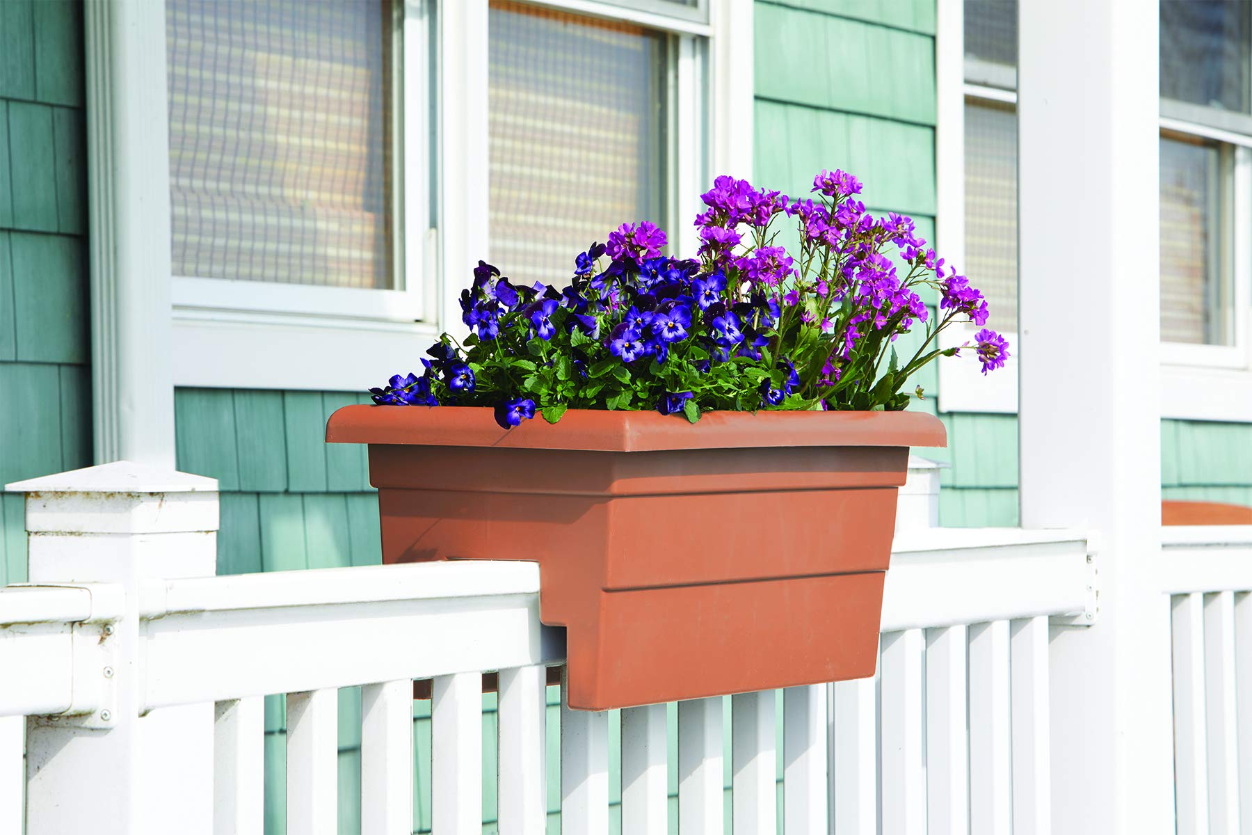 WINDOWBOX 24 inch Countryside Railing Planter Color: Terra Cotta