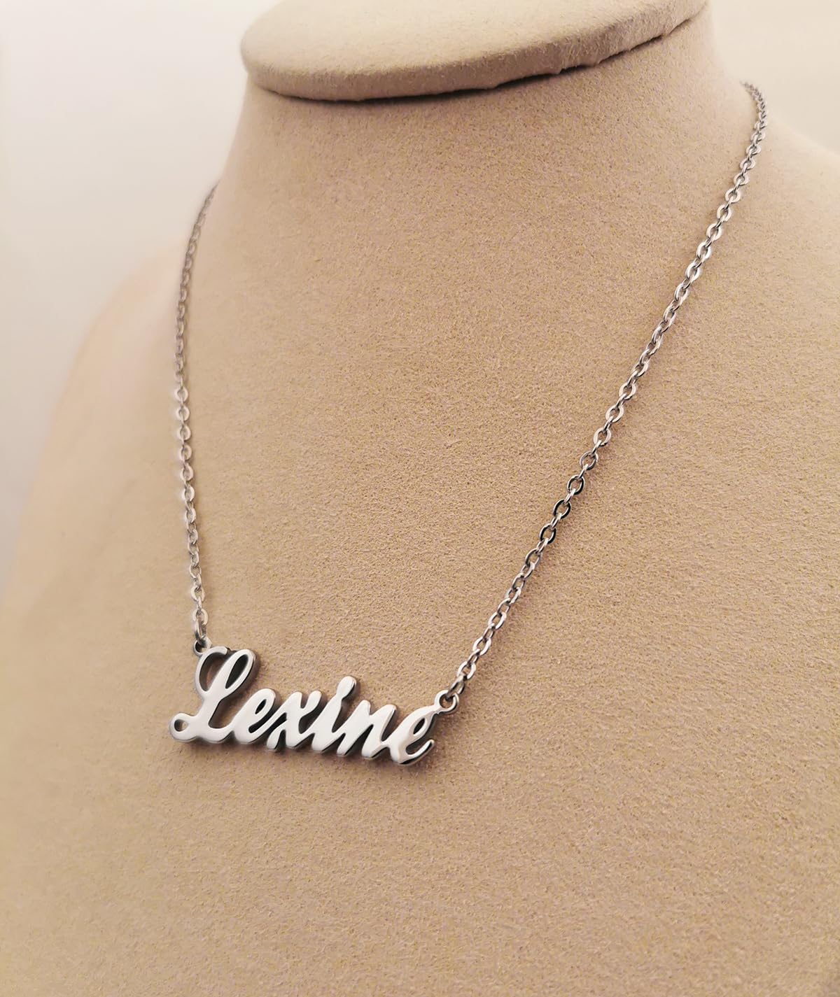 Dancing Wolf Silver Gabriel Name Necklace Initial Charm Nameplate Necklaces for Womens Birthday Friendship Jewelry Stainless Steel - Image 2