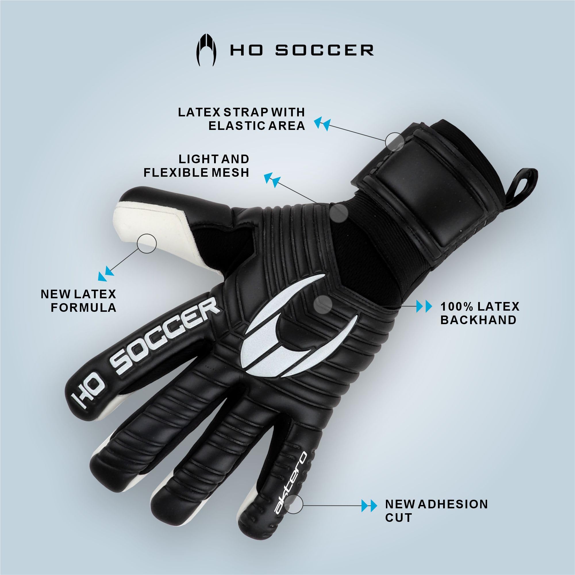 HO Soccer Aktero Adhesion Guantes de Portero, Unisex Adulto