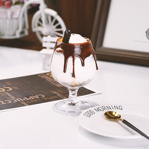 Miniatura 6 de LUXU Crystal Brandy Snifter, vasos de brandy de tallo modernos y únicos, sorteo de coñac premium para whisky escocés, bourbon y whisky y licores,