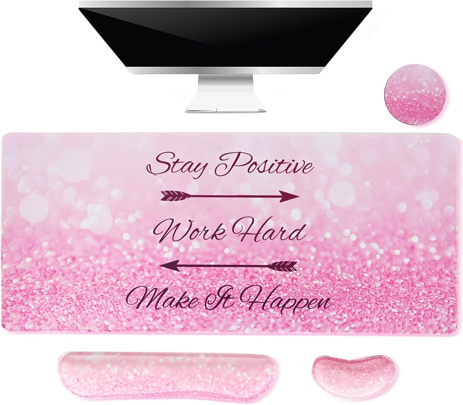 VAGAU Keyboard Mouse Pad Set, Large Gaming Mouse Pad