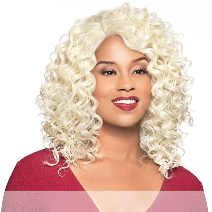 Crystal Wig Color FS4/30 Foxy Lady Wigs 20" Medium Length Curly Lace Front Human