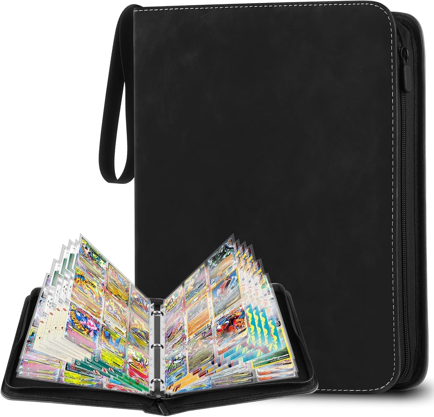 Album Cartas, Album para Cartas Magic, 900 Album Cromos, Álbum de Cartas Coleccionables, Carpeta Cartas Transparente, Negro - 1