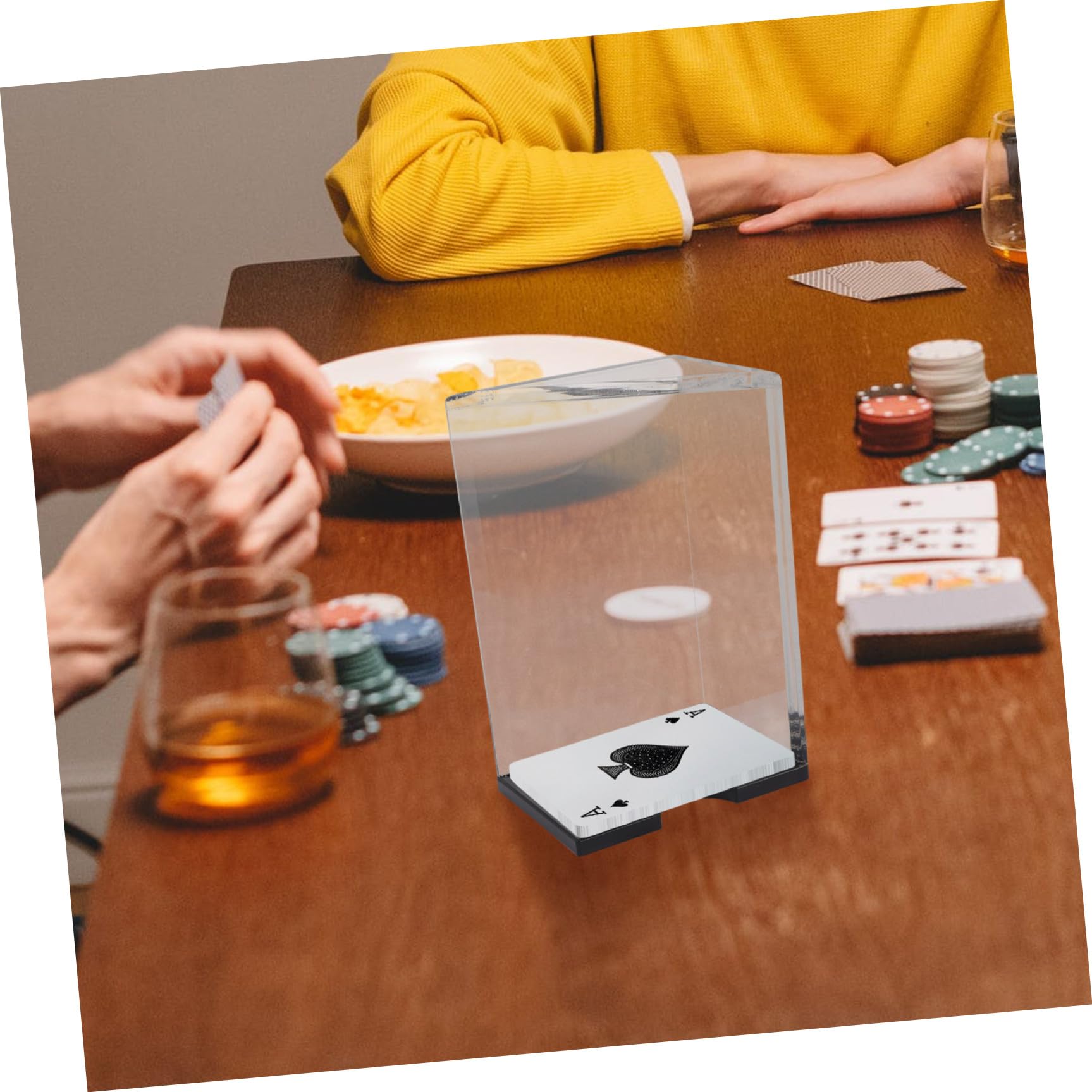 UPKOCH Supporto Trasparente Facile Accesso per Carte da Gioco in Acrilico e Design Elegante Scatola Pratica e Sottile per Carte da Poker per Casa e Gioco