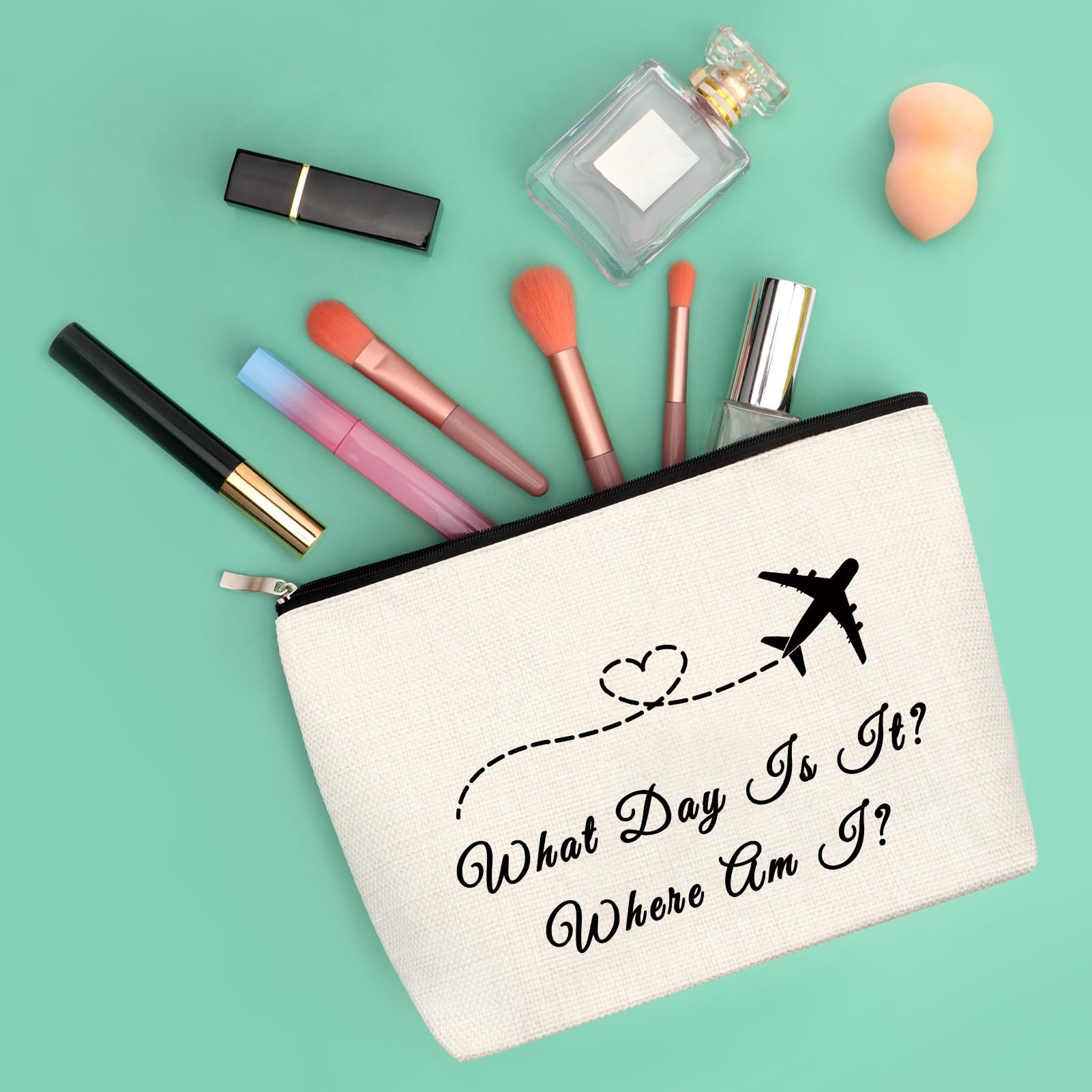 Flight Attendant Gift Makeup Bag Gifts for Traveling Airline Stewardess Flight Attendant Graduation Gifts Thank You Gifts for Flight Crew Flight Student Graduation Presents Travel Zipper Pouch - Image 3
