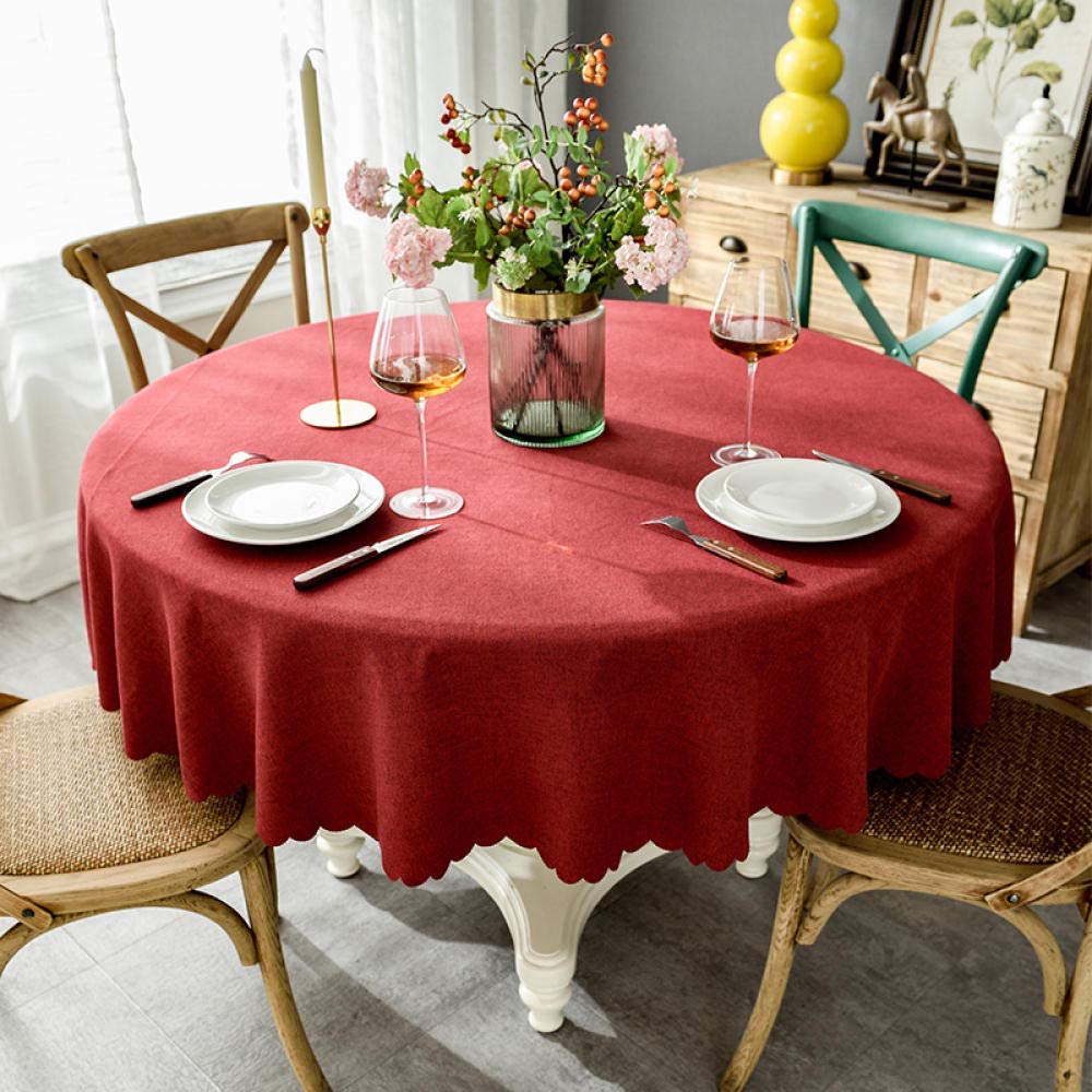 Gray Table Cloth Anti Fading Table Cover Anti Wrinkle Cotton Linen Soft Piano Dust Cloth For Kitchen Dining Room Diameter Circle 220Cm (Color : Size : Diameter Circle 160