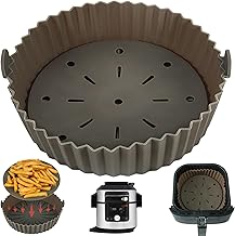 Silicone Air Fryer Liner for Ninja Foodi 15/11/9/7 in 1 Multi-Cooker 5.5L-7.5L, 9 inch Air Fryer Accessories Reusable with Oil Filter Design for Instant Vortex/COSORI 5.5L,Gourmia 5.7L-6.7L