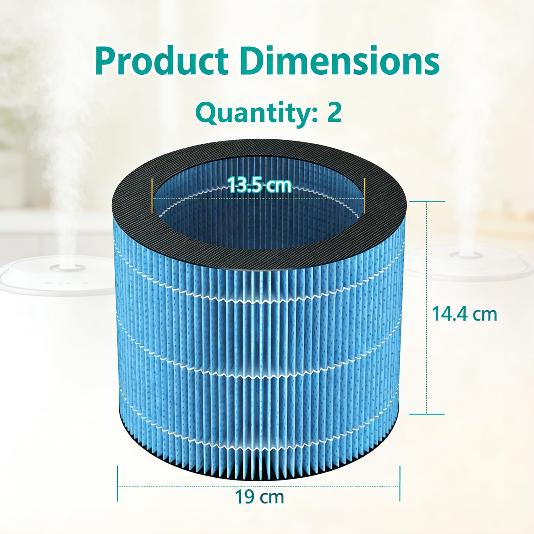 2 Pezzi Filtro di Umidificazione Compatibile con Phili-PS HU3916 HU3918 HU2716 HU2718 Filtro di Ricambio per Umidificatore FY3446/30 FYM220/30 Filtri per Umidificatore e Purificatore d'Aria