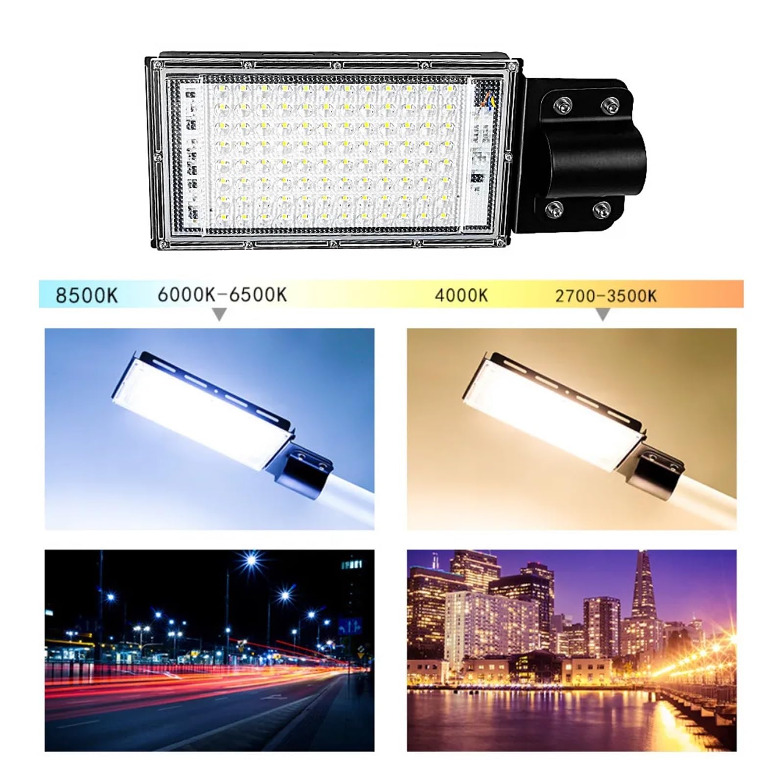 LED 25W 50W 100W Wodoodporna Lampa Uliczna Kinkiet AC220V Reflektor Oświetlenie Zewnętrzne Ogród Mieszkalny Hotel Lekki Garaż ogrodowy(Cold White,100W)