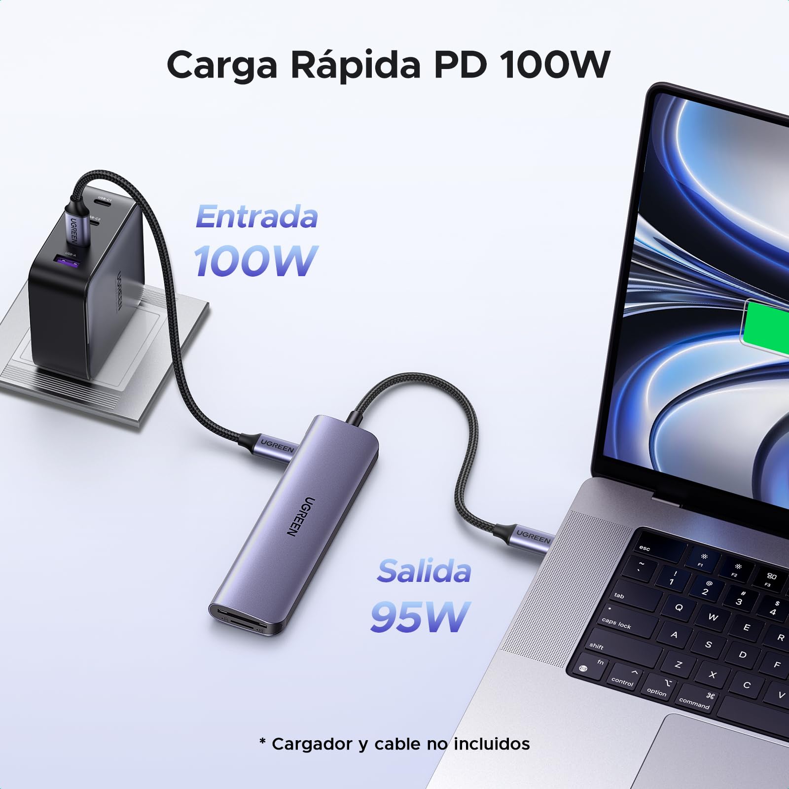 UGREEN Revodok 1071 Hub USB C HDMI 4K Adaptador Tipo C Lector Tarjeta SD TF PD 100W Carga Compatible con MacBook Neo iPad Pro Air iPhone 17 Pro MAX Air Galaxy S26 Ultra