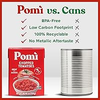 Vista 9 de Pomì - Tomates picados sin OMG, sin gluten, sin BPA, tomates italianos 100% frescos para salsas, pasta y pizza, alternativa a tomates enlatados