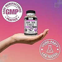 Vista 6 de Kaya Naturals Cápsulas de uñas BIOTIN Vitamina D Vitamina B-12 A Apoyo de ácido fólico, Suplemento vitamínico de apoyo para el cabello