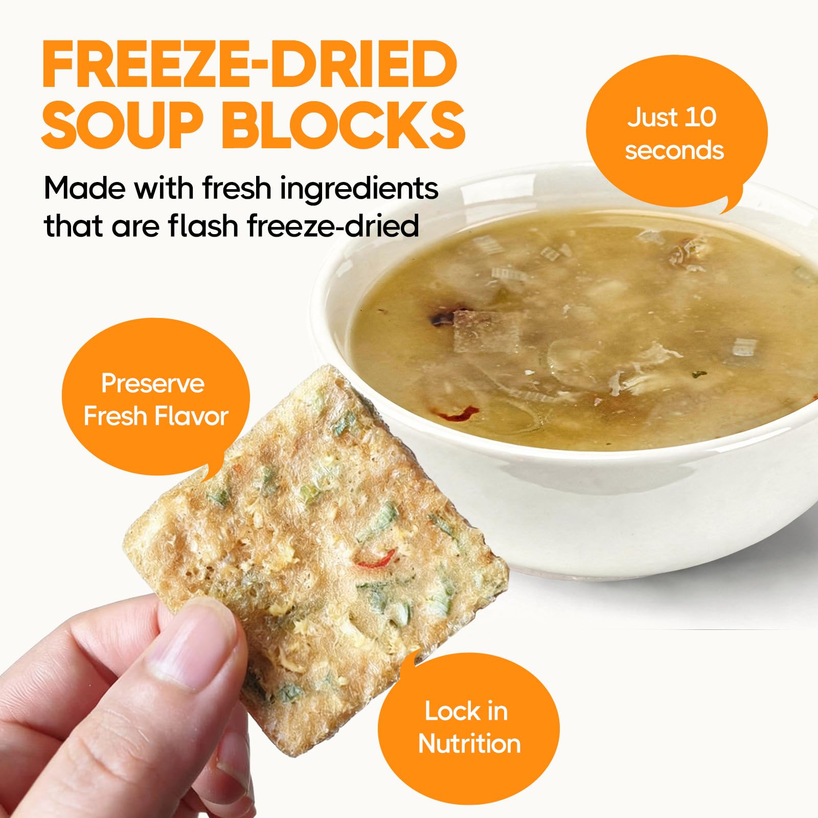 COELO Bugeo Haejangguk 10g x 10Packs (Total 3.5oz) | Korean-Style Dried Pollack Broth Soup | Easy Cook freeze-Dried Block | Authentic Korea Flavor Instant Soup Single Serve Bugeot Stew K-Food 북어국 해장국