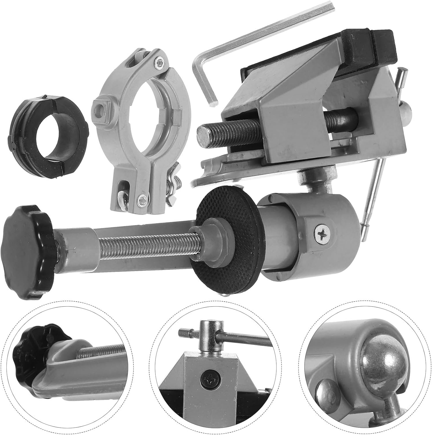 Alipis 2-in-1 360° Rotating Woodworking Vise and Drill Press Clamp, Small Table Bench Vise for Milling, Welding, and Home Workshop Use