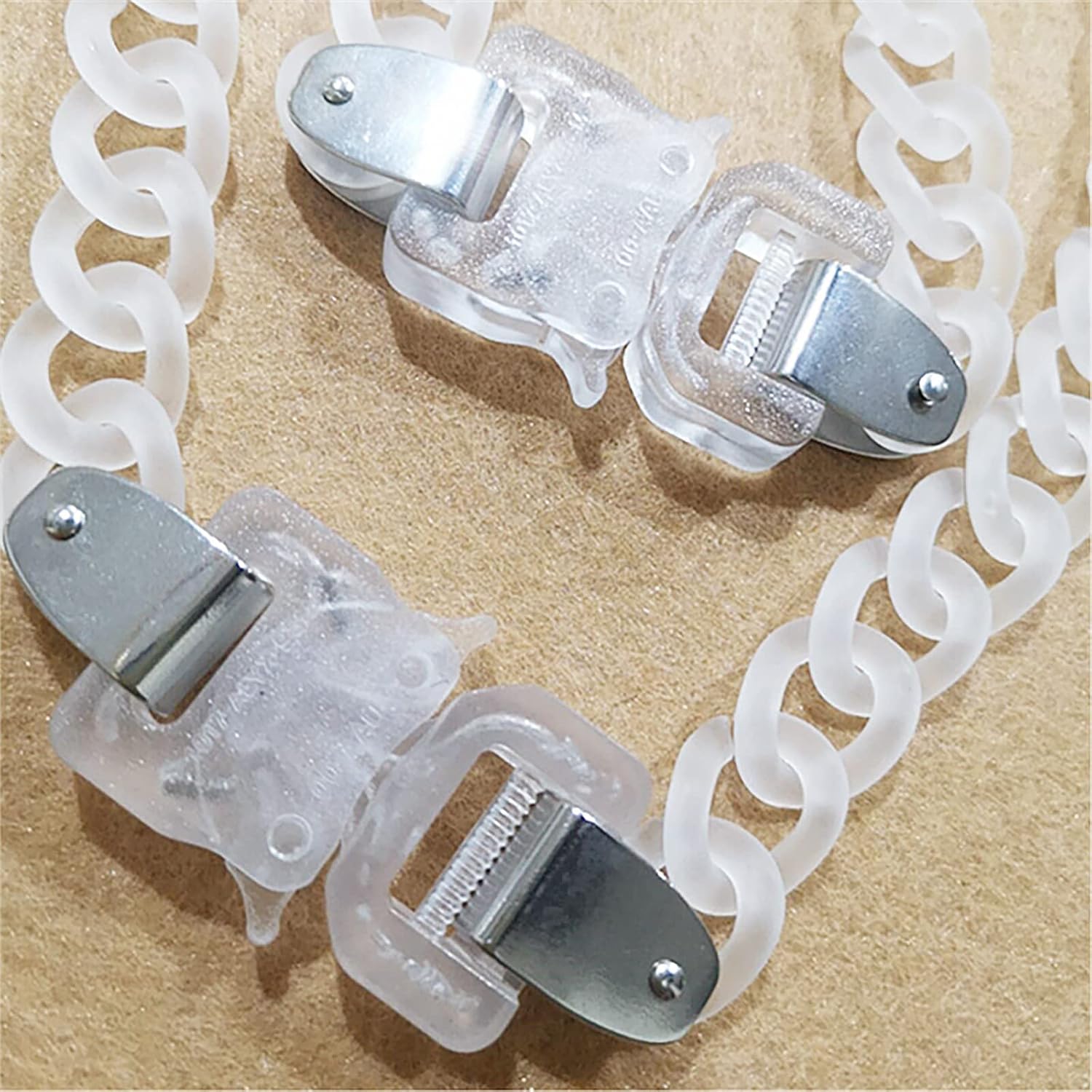 Punk Acrylic Link Chain Chunky Paperclip Collar Choker Necklace for Women Teens Girls Hip Hop Geometric Bar Jewelry Transparent