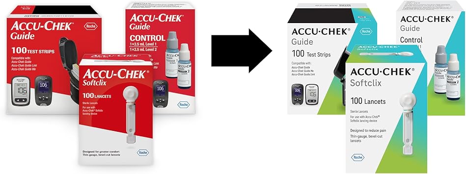 Accu-Chek Guide Test Strips and Softclix Lancets Bundle, 100 Strips