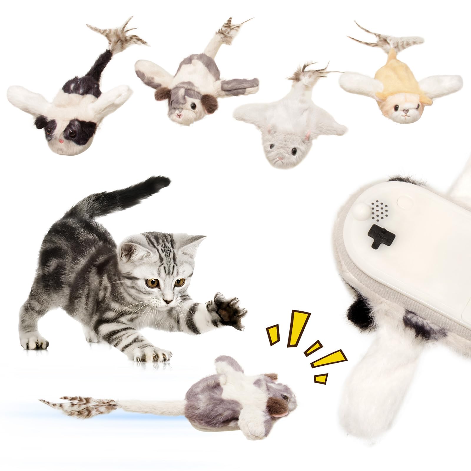 Coinvolgente giocattolo per gatti con ricarica USB e tessuto, D | Giocattolo per gatti ricaricabile tramite USB che trema e scricchiola per un divertimento senza fine, tessuto