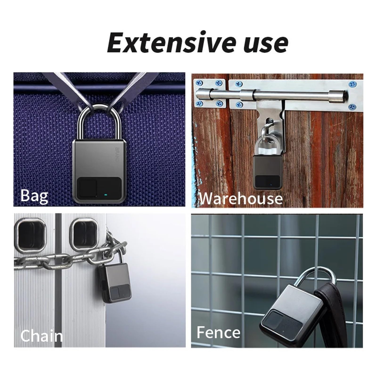 Cadenas À Empreintes Digitales, Clé Électronique Portable, Déverrouillage De Sac, Serrure Bagages, Étanche, Rechargeable par USB, Compatible Intérieur Et Extérieur(Champagne Gold)