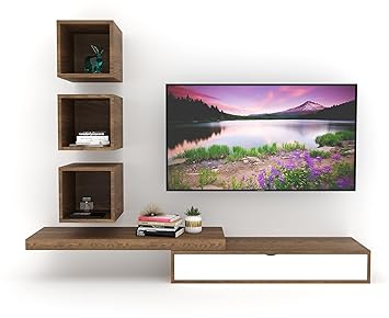 SRK TV Stand-Pre Laminate Board with PVC Edge-Banding Engineered Wood TV Entertainment Unit